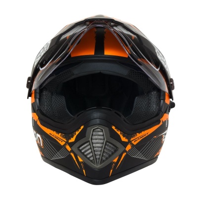 Шлем кроссовый BEON B-600 MATT-BLACK ORANGE - фото 2